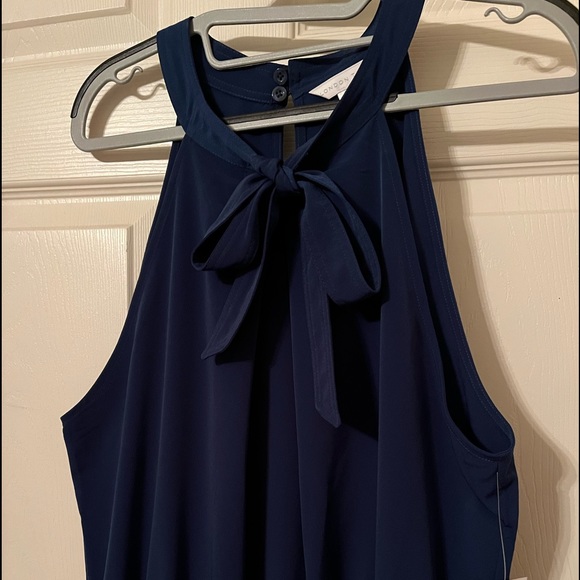 London Times Pants - London Times Fashion blue halter jumpsuit.  Size 14.  New with tags.